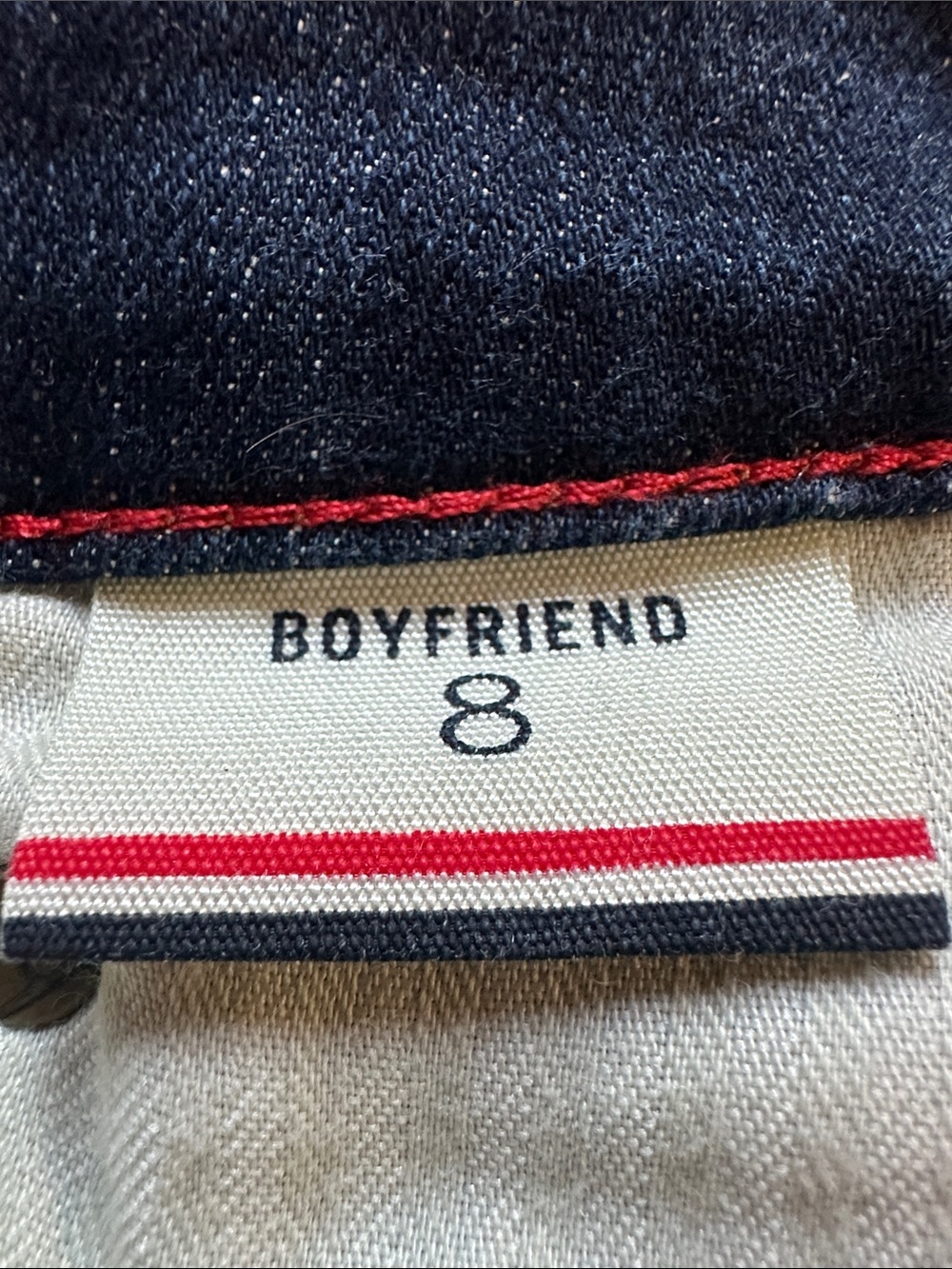 TOMMY HILFIGER Women’s Dark Blue Distressed Straight Leg “Boyfriend”Jeans Sz 8 - Picture 11 of 12